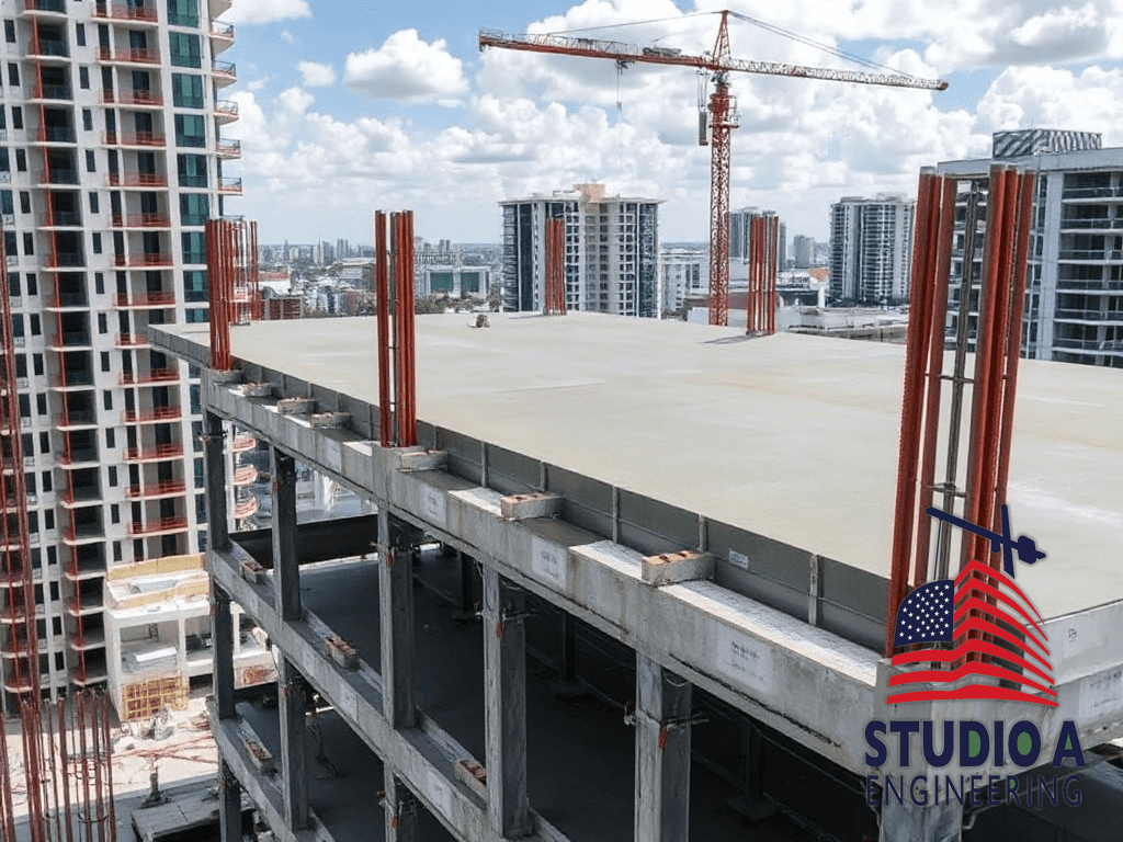 formwork and shoring of an elevated concrete slab