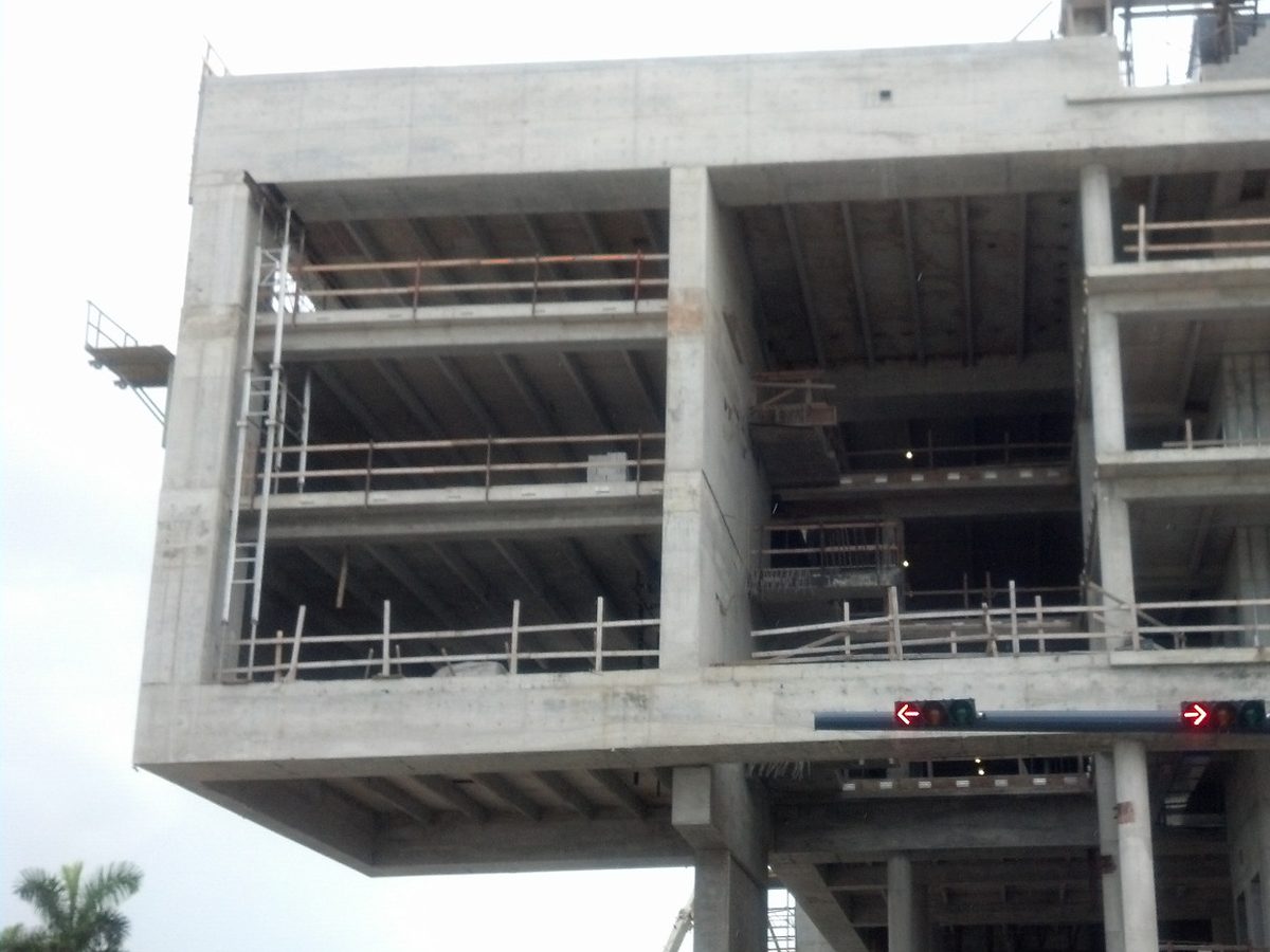 FIU Stempel Complex, Miami: concrete frame during construction
