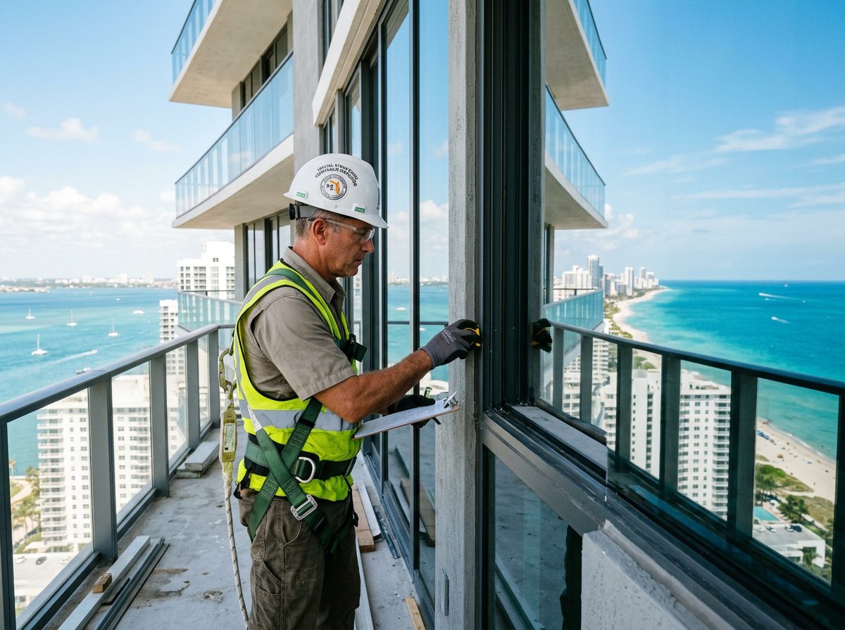 Threshold inspection for window replacement in Florida conducted by licensed Special Structural Inspector