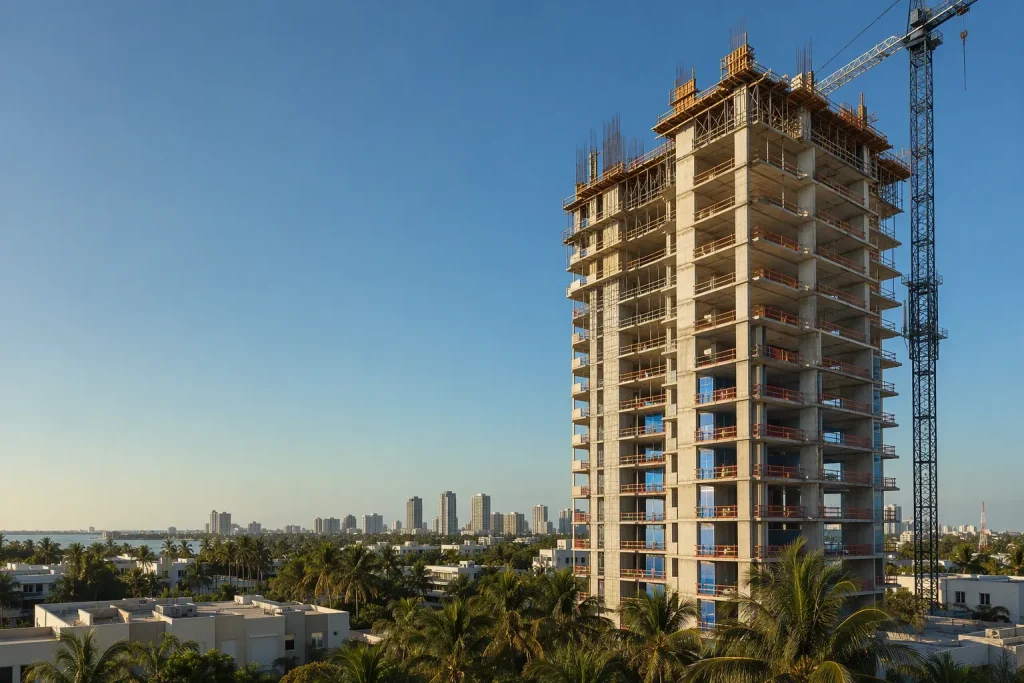 South Florida concrete tower under construction illustrating threshold building definition