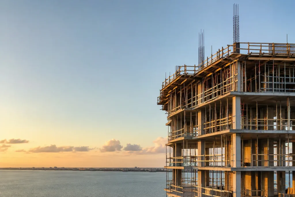 Concrete tower under construction in Miami for threshold inspection services miami