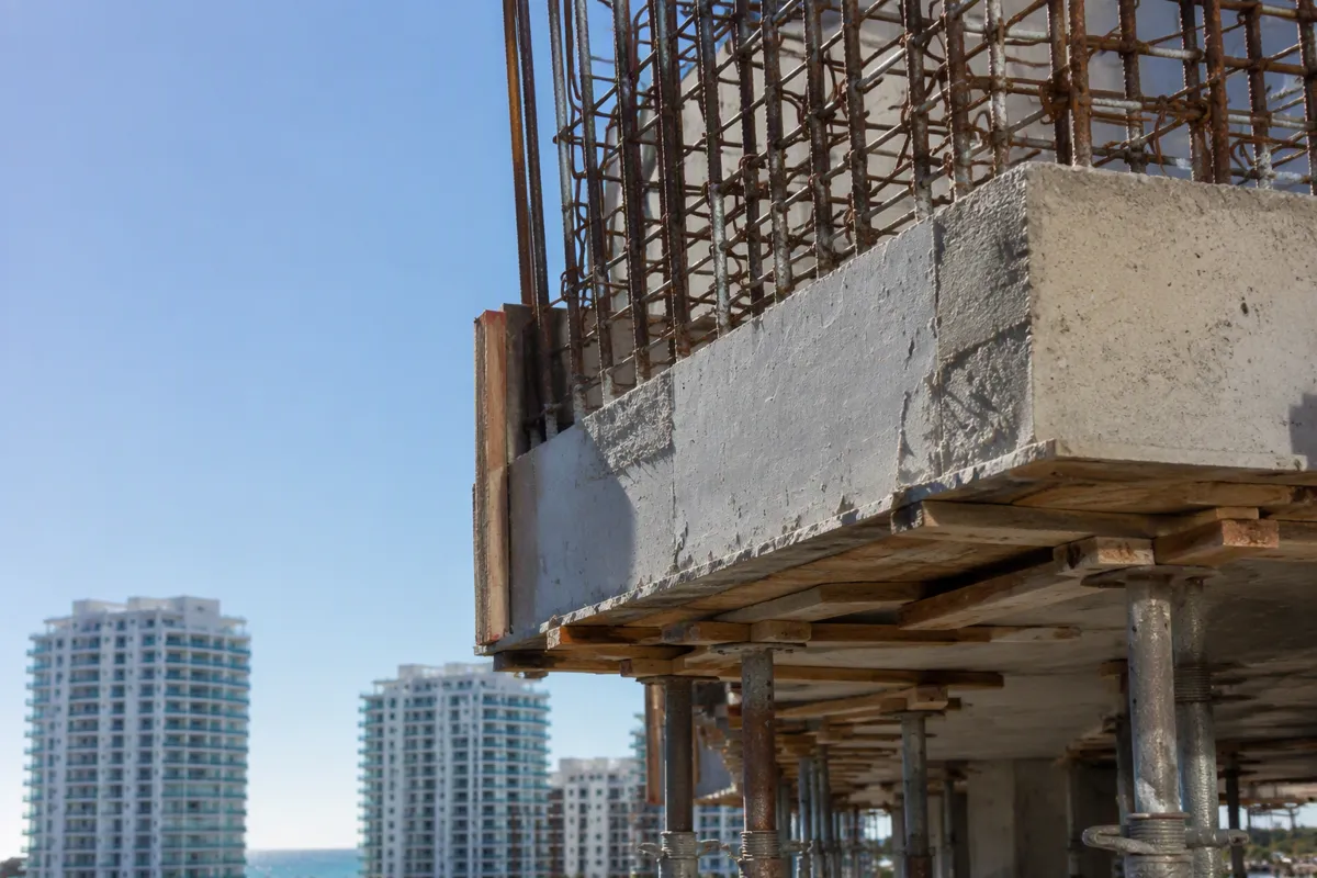 Concrete tower under construction in Miami for threshold inspection services miami