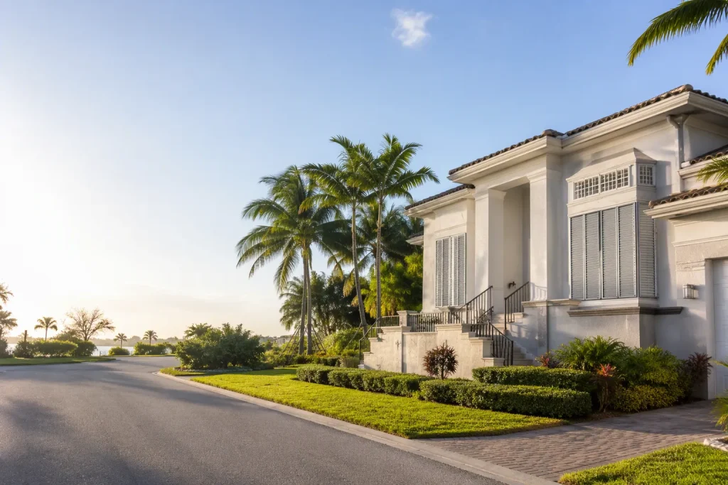 South Florida home with tile roof and shutters, key for a 4 point inspection florida
