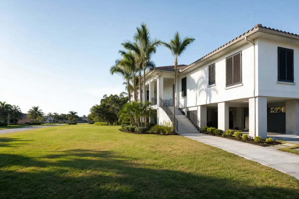 South Florida raised home exterior with concrete foundation, foundation inspection cost context.