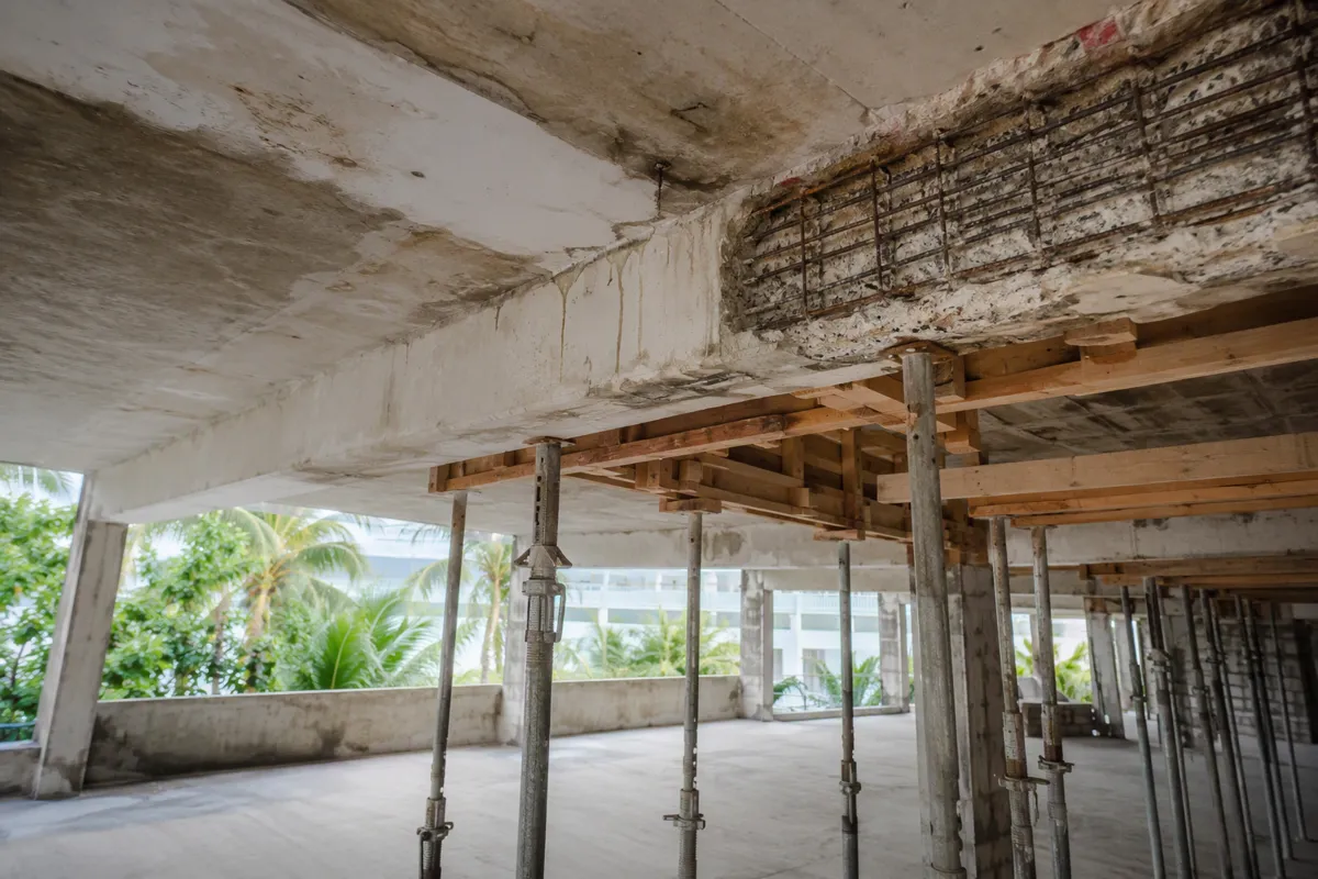 Concrete restoration Coconut Grove condo tower with restored balconies.
