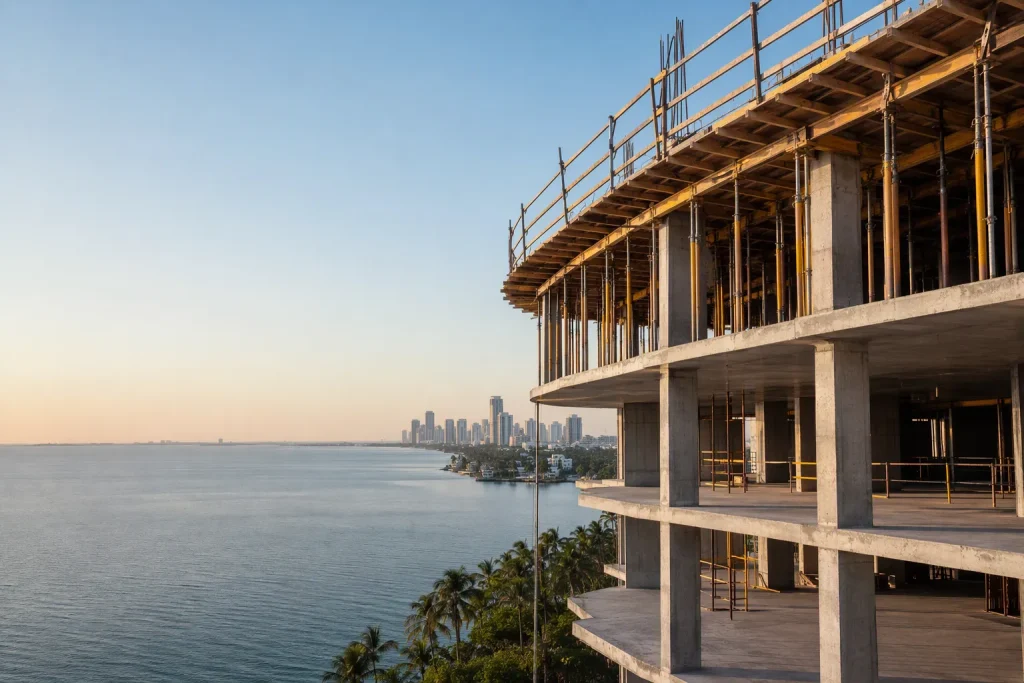 Concrete condo tower under construction for Florida threshold special inspector projects in South Florida