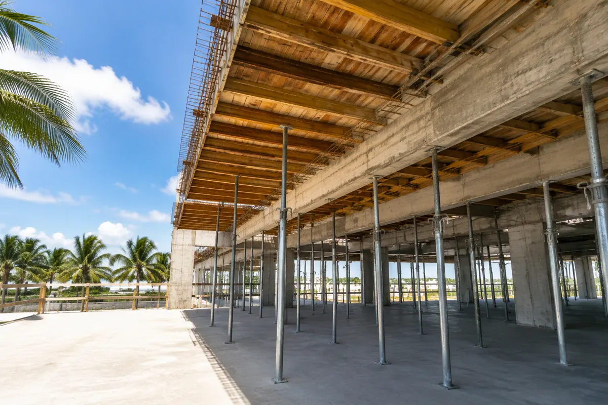 Commercial structural engineer's concrete building under construction in South Florida