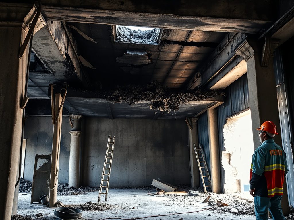 Fire damage shoring drawings for a fire-damaged Florida building